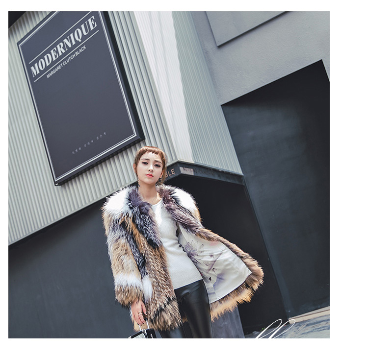 Knitted Raccoon Fur Fox Fur Jacket 930 Details 1