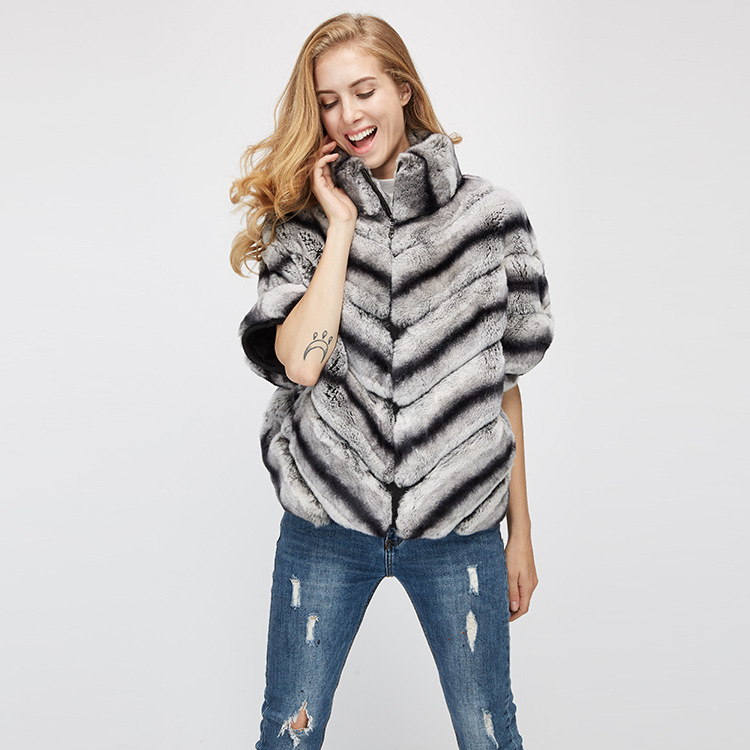 Batwing Rex Rabbit Fur Jacket 953 Details 2