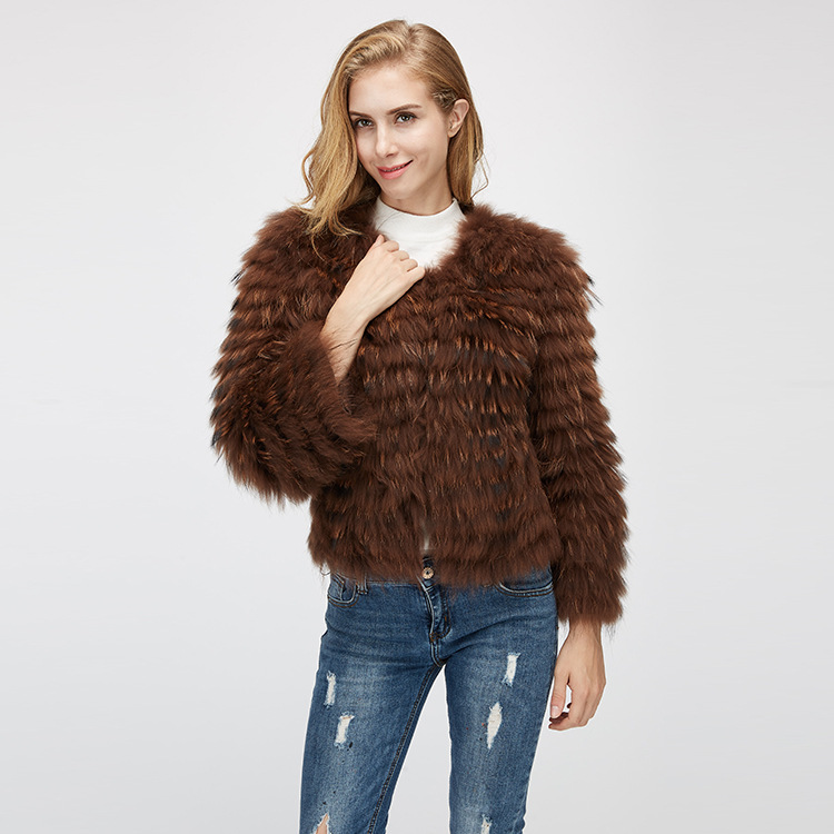 Cropped Raccoon Fur Jacket 971 Details 8