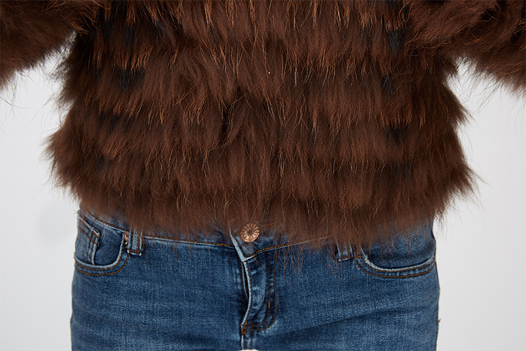 Cropped Raccoon Fur Jacket 971 Details 16