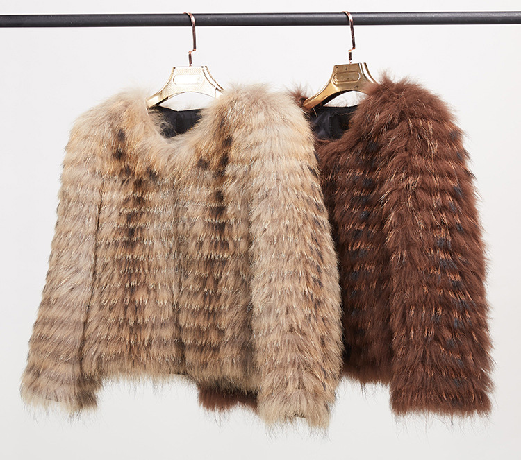 Cropped Raccoon Fur Jacket 971 Details 2