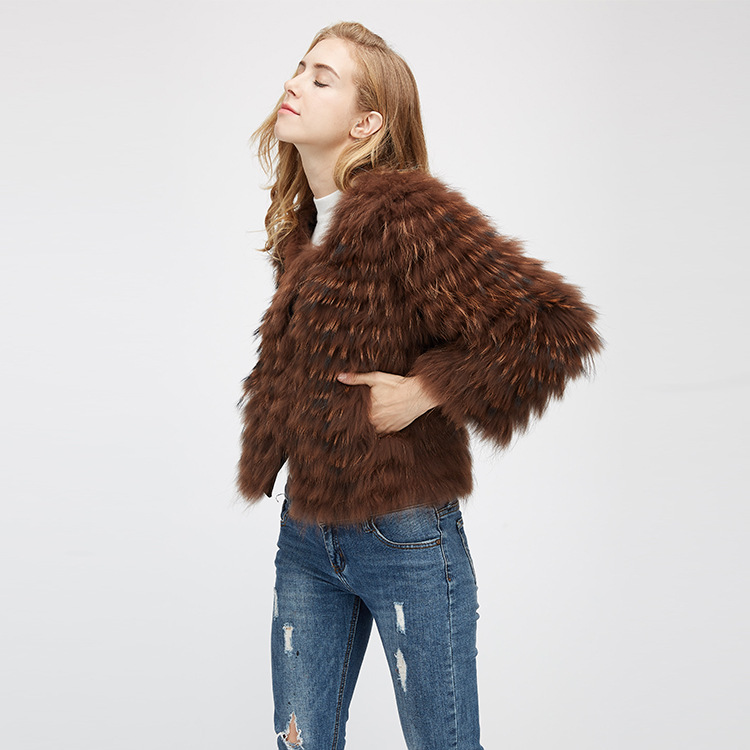 Cropped Raccoon Fur Jacket 971 Details 11