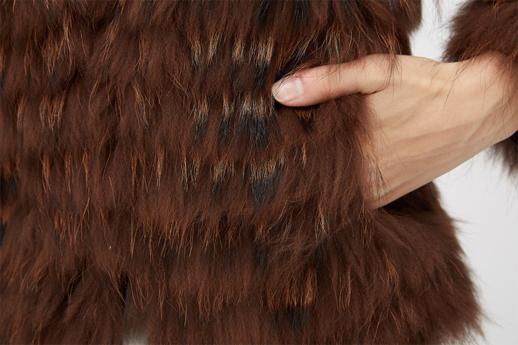 Cropped Raccoon Fur Jacket 971 Details 14