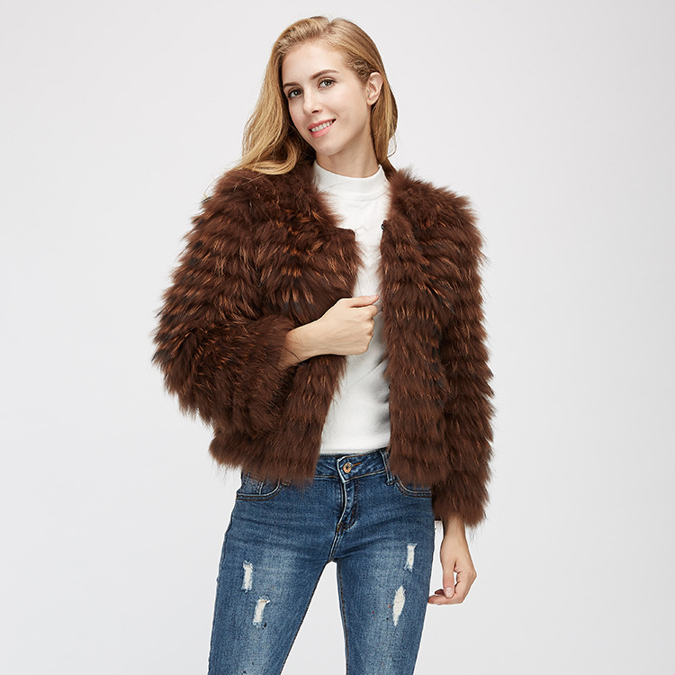 Cropped Raccoon Fur Jacket 971 Details 3