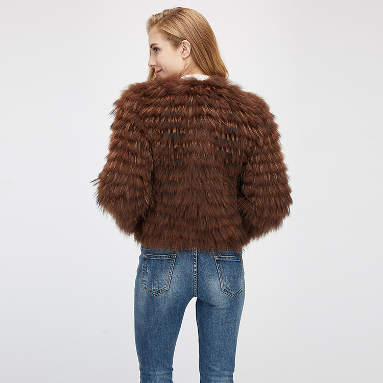 Cropped Raccoon Fur Jacket 971 Details 12