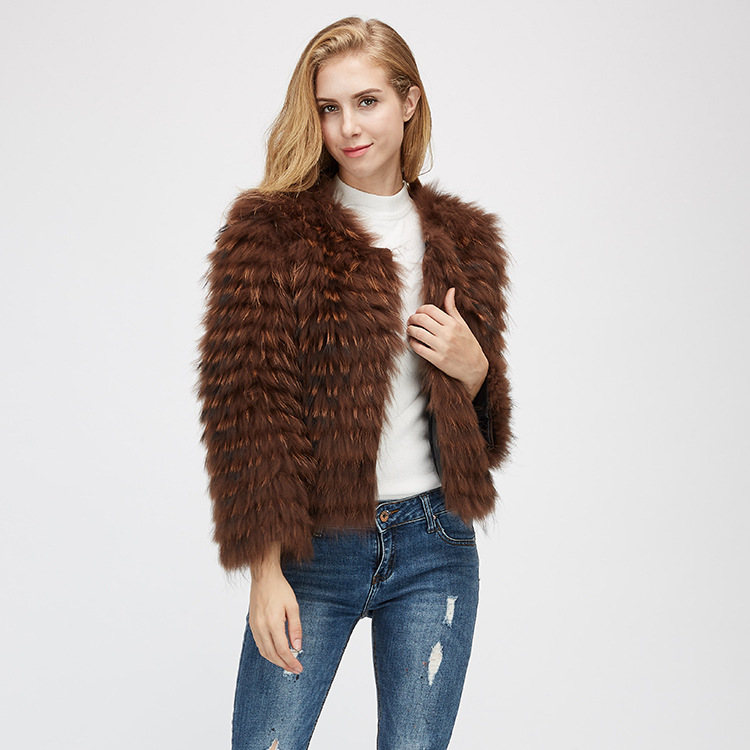 Cropped Raccoon Fur Jacket 971 Details 4
