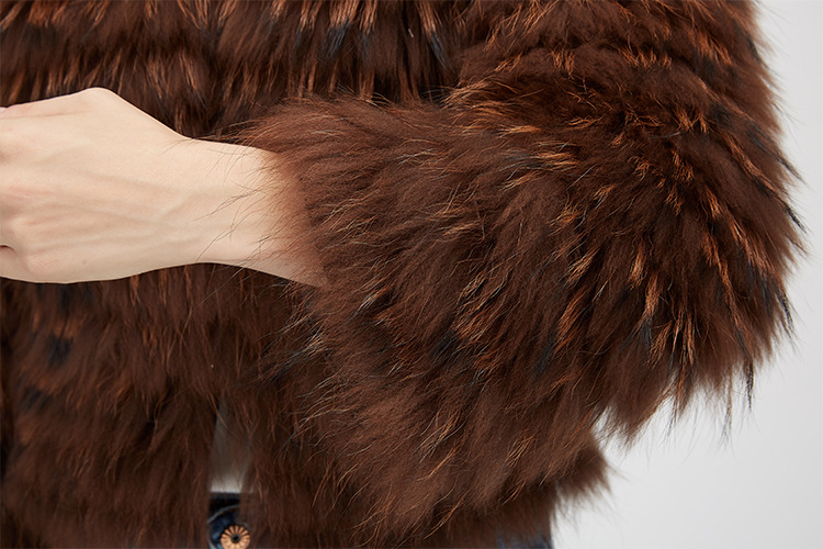 Cropped Raccoon Fur Jacket 971 Details 15