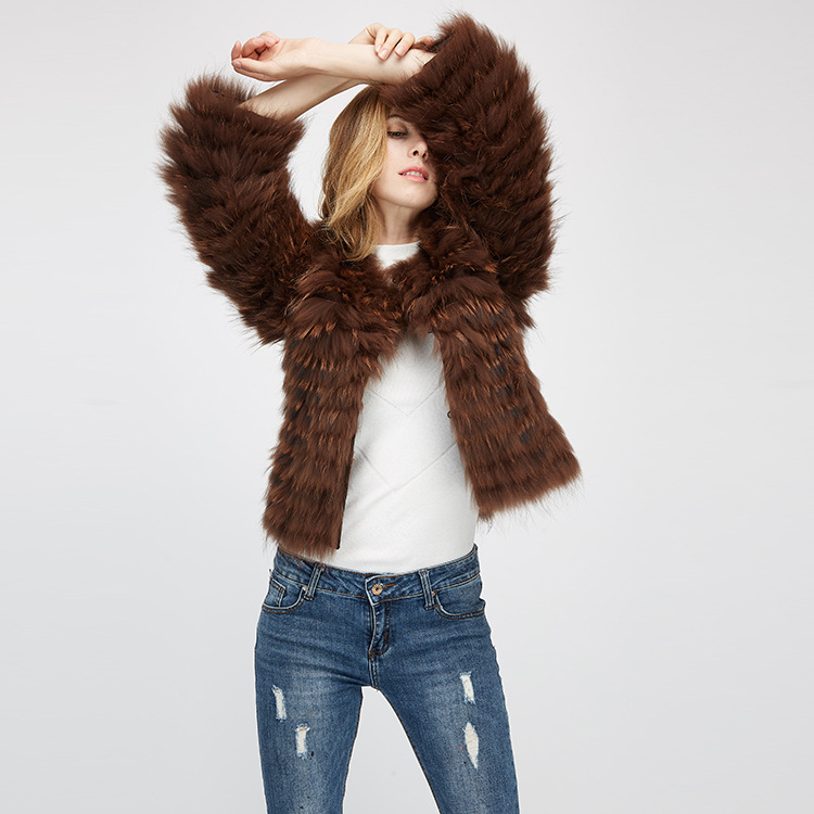Cropped Raccoon Fur Jacket 971 Details 6