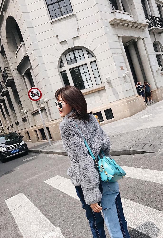 Rex Rabbit Fur Knitted Pullover Sweater Jacket 343-5