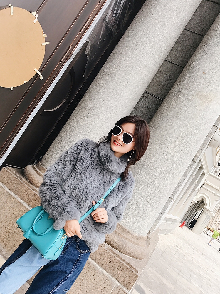 Rex Rabbit Fur Knitted Pullover Sweater Jacket 343-1