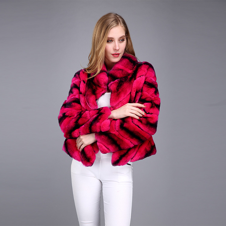 Rex Rabbit Fur Jacket with Chinchilla Look 950 Details 5