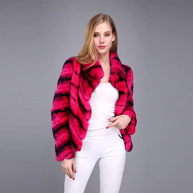 Rex Rabbit Fur Jacket with Chinchilla Look 950 Details 6