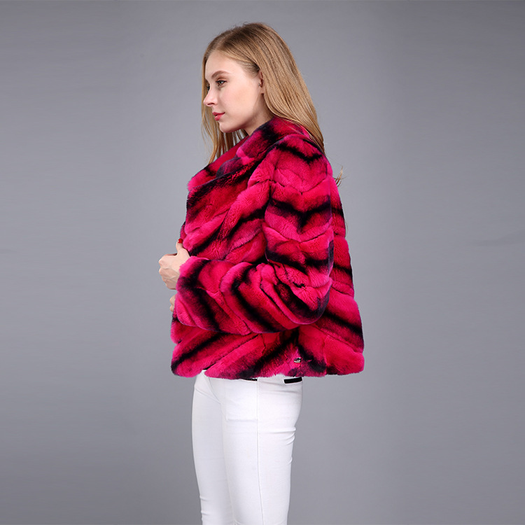Rex Rabbit Fur Jacket with Chinchilla Look 950 Details 7