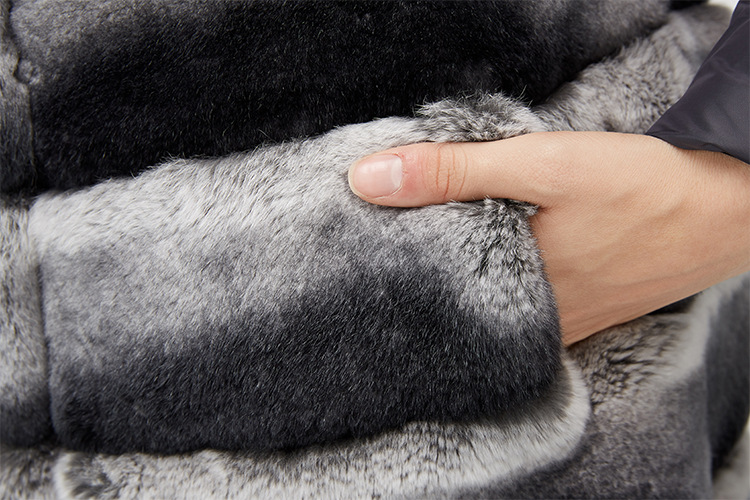Rex Rabbit Fur Jacket with Detachable Sleeves 954 Details 14
