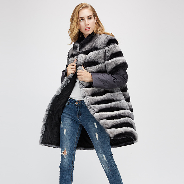 Rex Rabbit Fur Jacket with Detachable Sleeves 954 Details 3
