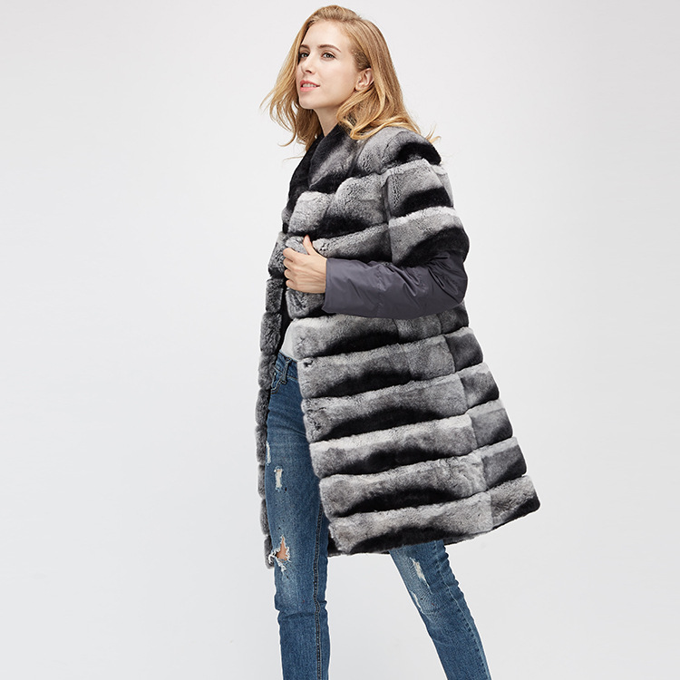 Rex Rabbit Fur Jacket with Detachable Sleeves 954 Details 7