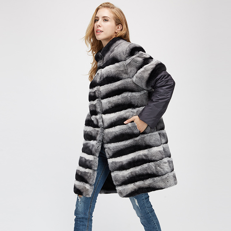 Rex Rabbit Fur Jacket with Detachable Sleeves 954 Details 6