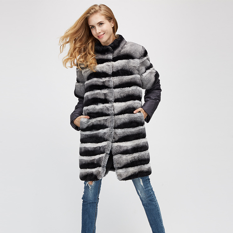 Rex Rabbit Fur Jacket with Detachable Sleeves 954 Details 5