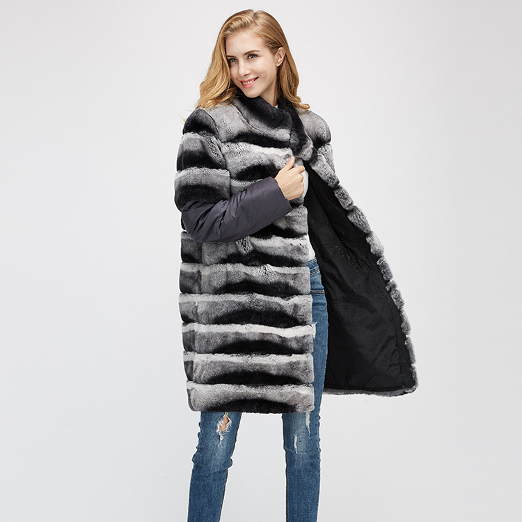 Rex Rabbit Fur Jacket with Detachable Sleeves 954 Details 4