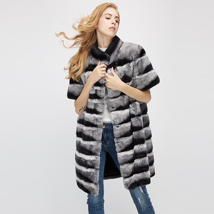 Rex Rabbit Fur Jacket with Detachable Sleeves 954 Details 8
