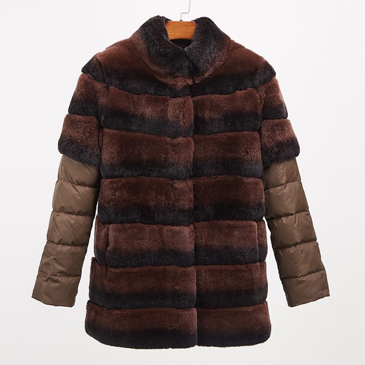 Rex Rabbit Fur Jacket with Detachable Sleeves 955 Details 2