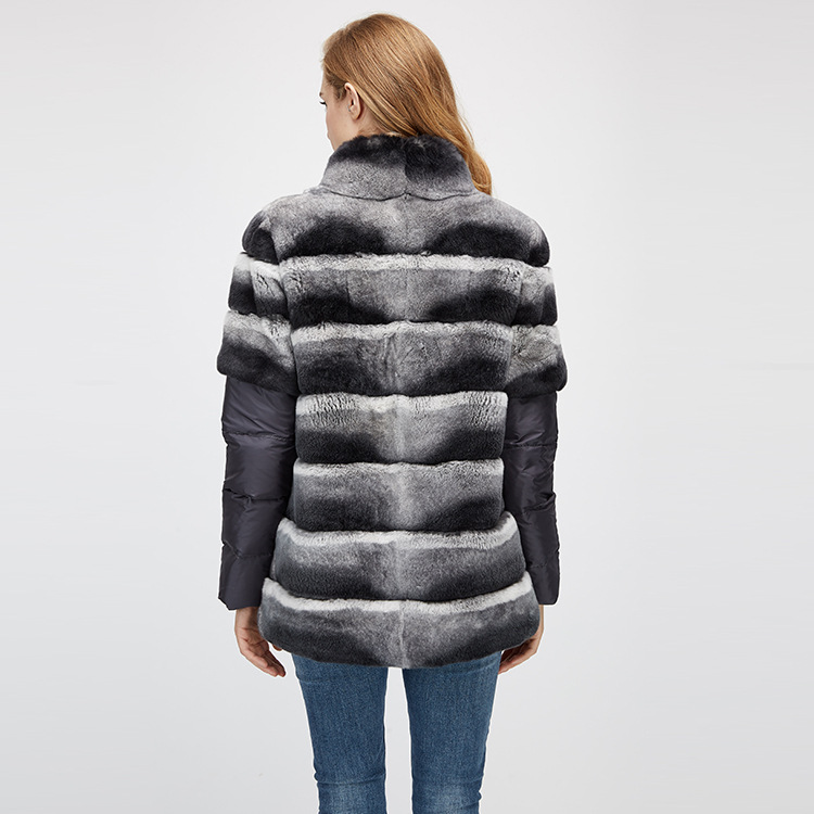 Rex Rabbit Fur Jacket with Detachable Sleeves 955 Details 13
