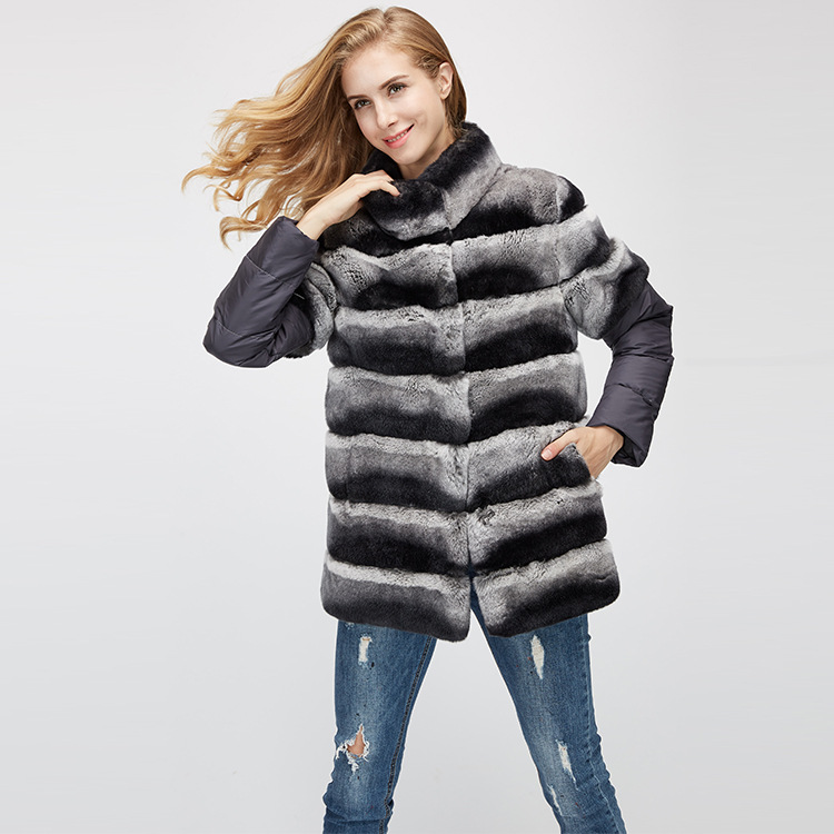 Rex Rabbit Fur Jacket with Detachable Sleeves 955 Details 9