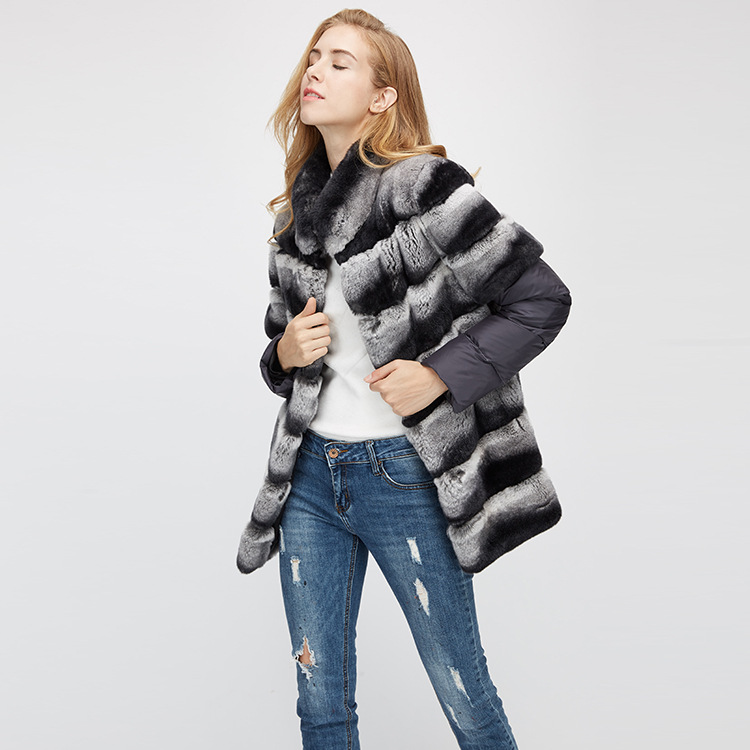 Rex Rabbit Fur Jacket with Detachable Sleeves 955 Details 6