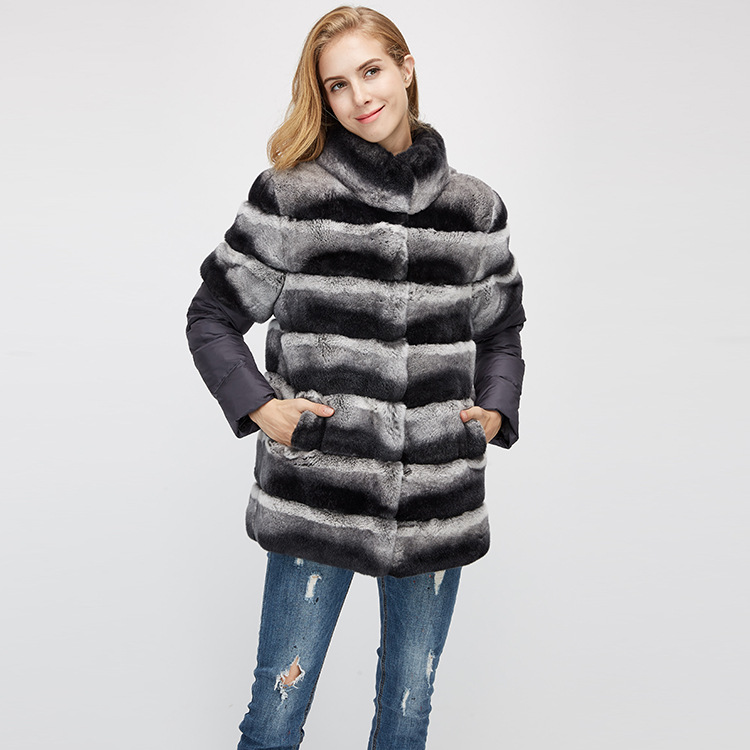 Rex Rabbit Fur Jacket with Detachable Sleeves 955 Details 8