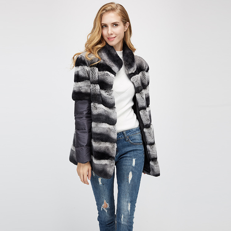 Rex Rabbit Fur Jacket with Detachable Sleeves 955 Details 4