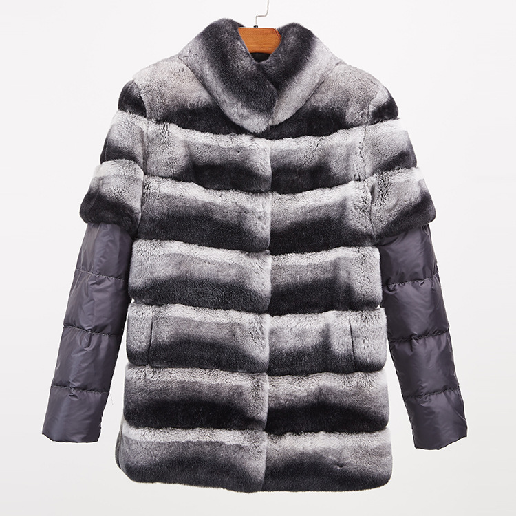 Rex Rabbit Fur Jacket with Detachable Sleeves 955 Details 3
