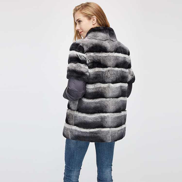 Rex Rabbit Fur Jacket with Detachable Sleeves 955 Details 12