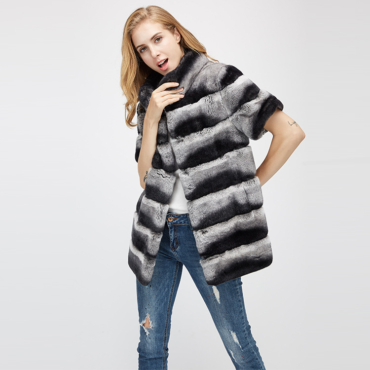 Rex Rabbit Fur Jacket with Detachable Sleeves 955 Details 11