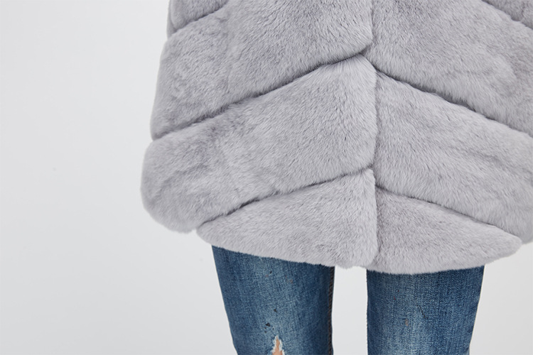 Rex Rabbit Fur Jacket with Detachable Down-filled Sleeves and Hood 959 Details 23