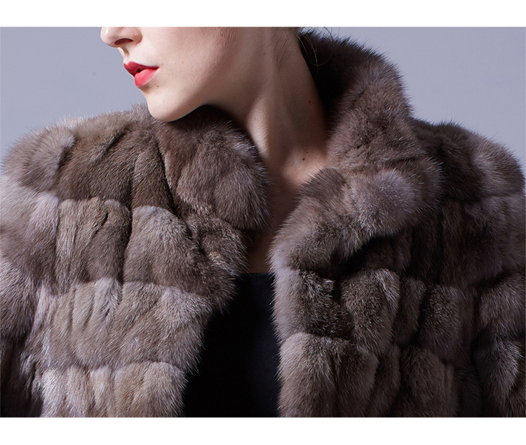 Sable Fur Cropped Jacket 051 Details 1