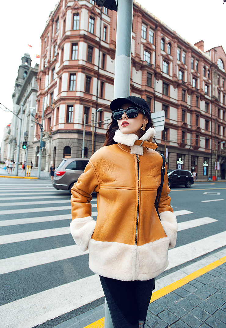 Merino Shearling Sheepskin Jacket 085 Details 5
