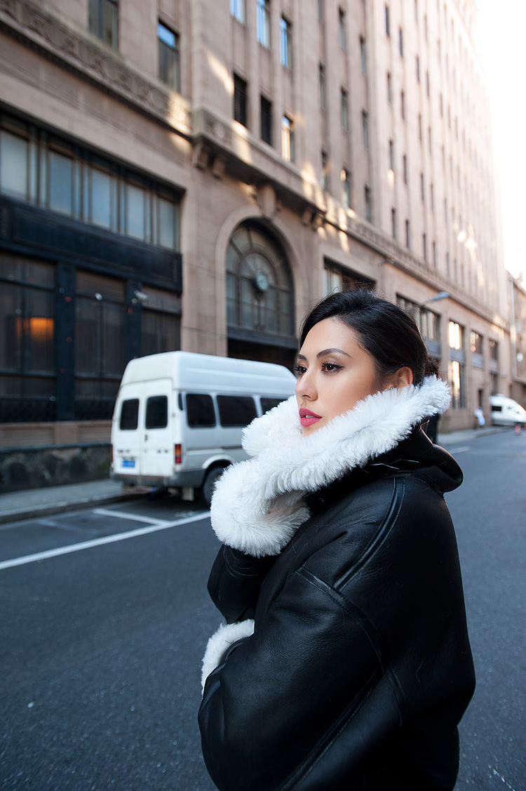Merino Shearling Sheepskin Bomber Jacket 086 Details 29