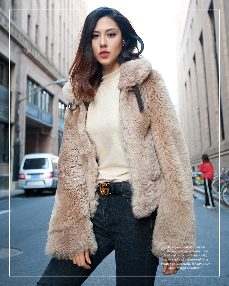 Merino Shearling Sheepskin Reversible Cropped Jacket 087c Details 9