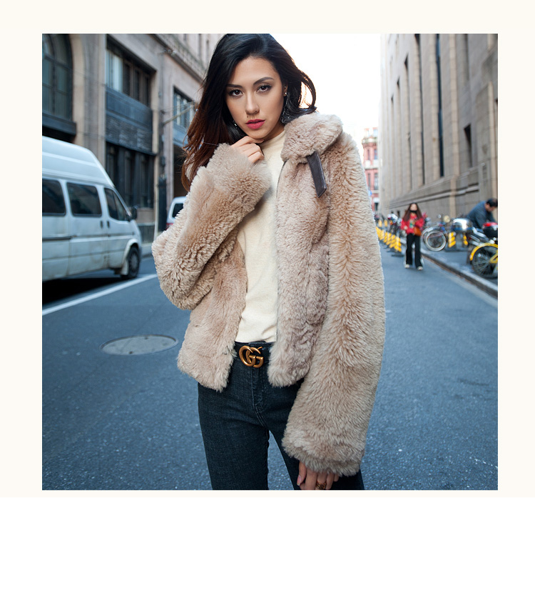 Merino Shearling Sheepskin Reversible Cropped Jacket 087c Details 7