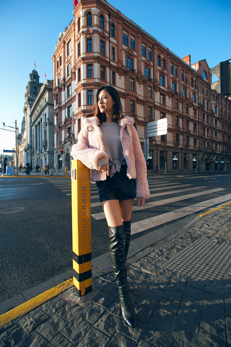 Merino Shearling Sheepskin Reversible Cropped Jacket 087p Details 2