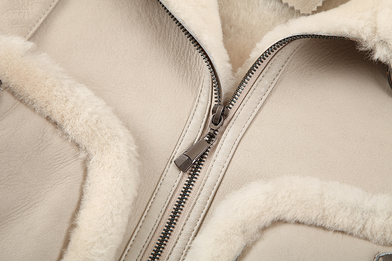Shearling Sheepskin Cropped Jacket 088 Details 12