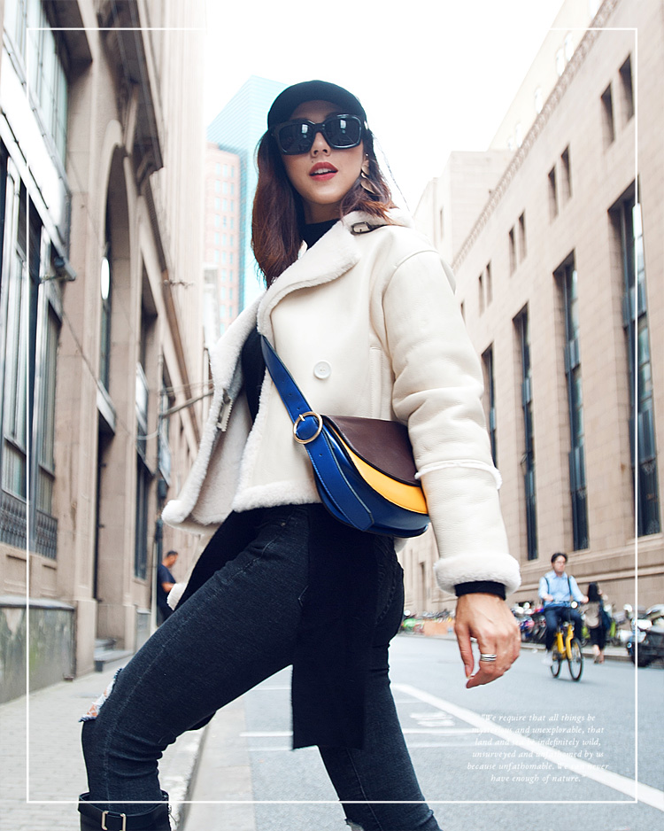 Merino Shearling Sheepskin Cropped Jacket 089 Details 9