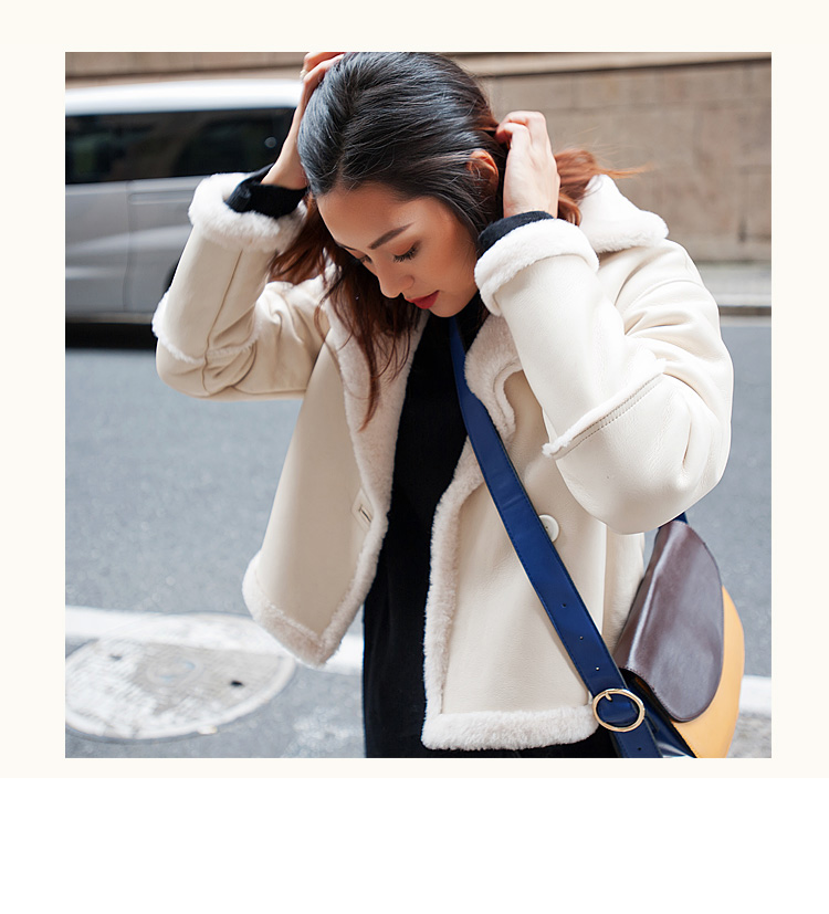 Merino Shearling Sheepskin Cropped Jacket 089 Details 1