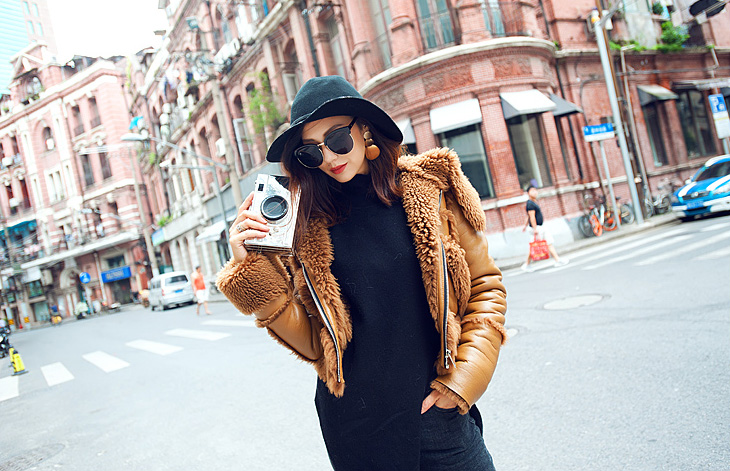 Merino Shearling Sheepskin Cropped Jacket 093 Details 6