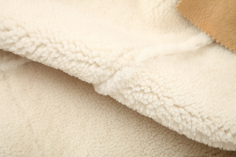 Merino Shearling Sheepskin Cropped Biker Jacket 094 Details 14