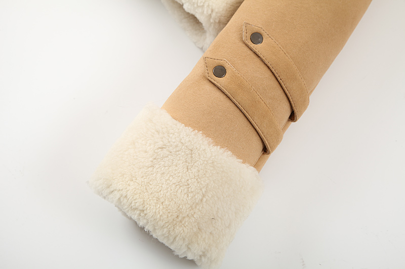 Merino Shearling Sheepskin Cropped Biker Jacket 094 Details 15