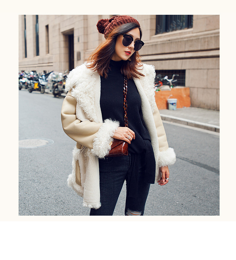 Merino Shearling Sheepskin Lamb Wool Jacket 096 Details 1