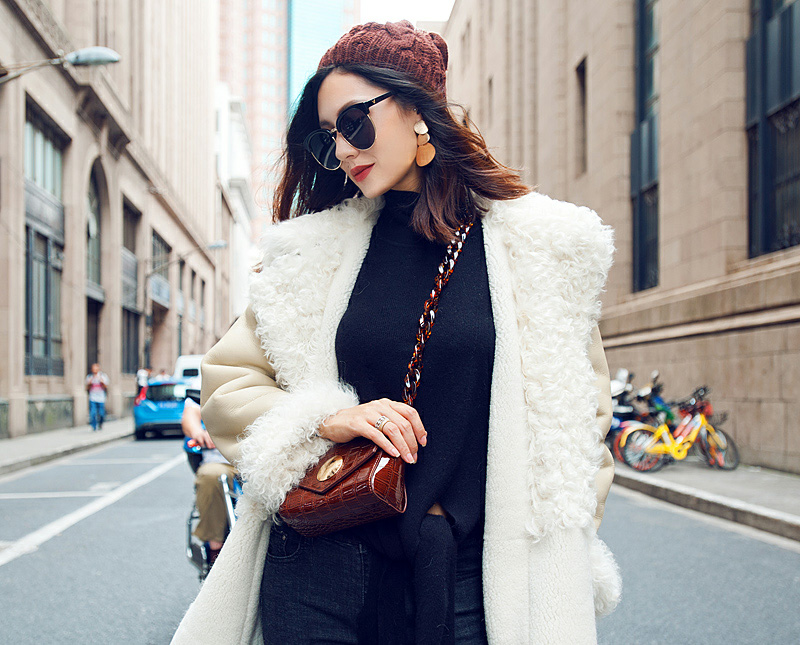 Merino Shearling Sheepskin Lamb Wool Jacket 096 Details 8