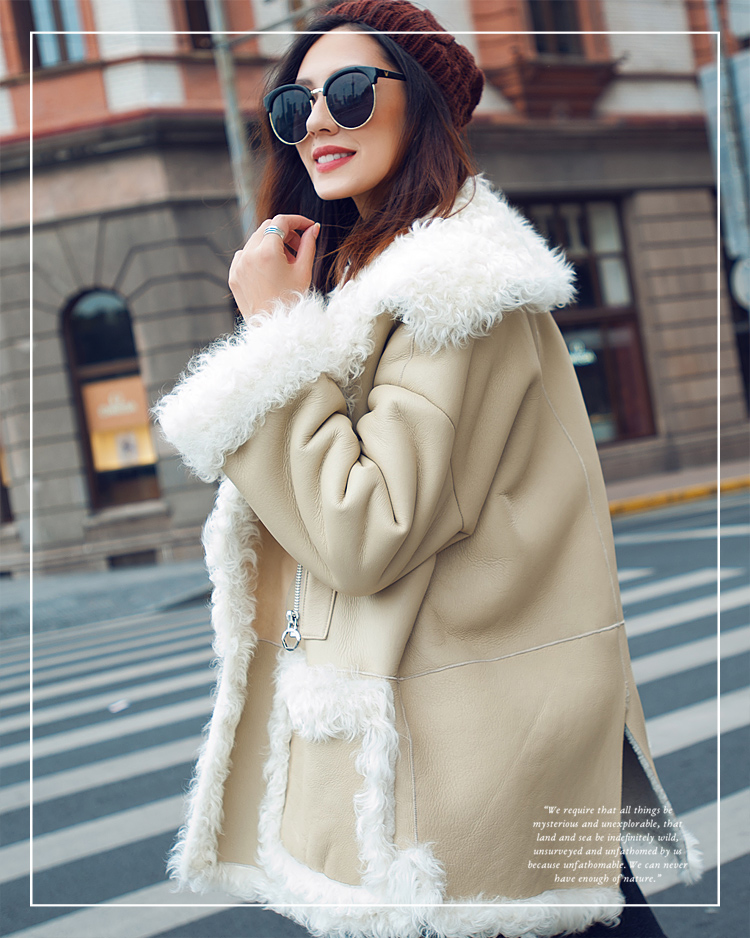 Merino Shearling Sheepskin Lamb Wool Jacket 096 Details 2