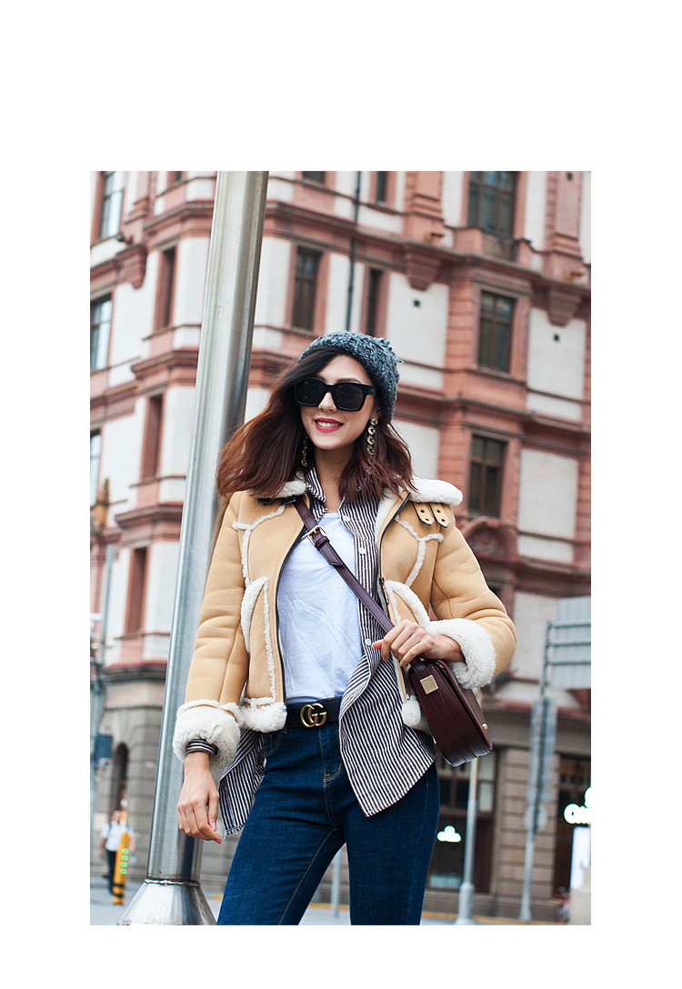Merino Shearling Sheepskin Cropped Biker Jacket 102 Details 1